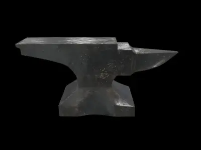 Scratched anvil Low-poly 3D model