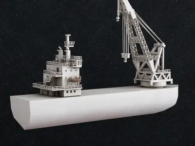 Ship Model Boat Low-poly 3D model