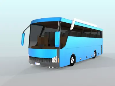 bus travel bus long-distance bus tour bus Low-poly 3D model