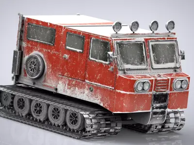 Snowcat snow vehicle 3D model