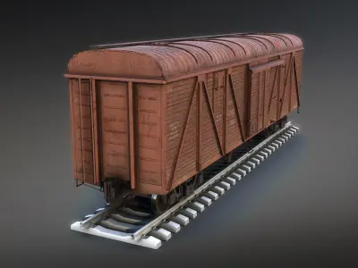 Railroad Boxcar Low-poly 3D model