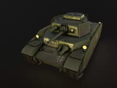 Turan I tank - PBR reworked Low-poly 3D model