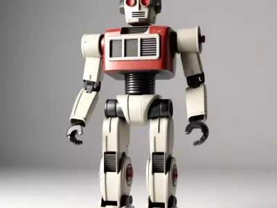 Retro Toy Robot Missing Arm 3D model
