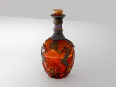 3D Vintage Decorative Bottle Model 3D model