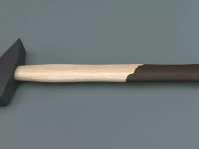 Hammer with wooden handle Free 3D model purchase