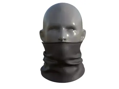 military scarf  worn  3D model