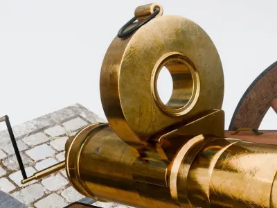 VINTAGE GATLING GUN  3D model