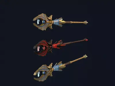 Staff of Horus Low-poly 3D model