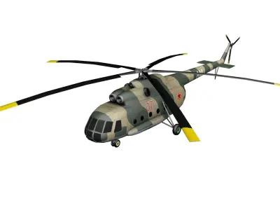 Mi-8 Russian Military Helicopter Low-poly Free low-poly 3D model