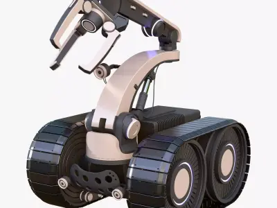 Tracked Mobile Platform with Robot Arm Gripper M1 3D model