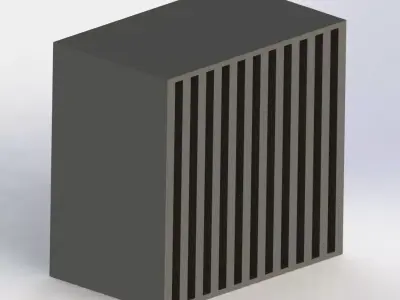 compressor block of metal with stripes Free 3D model