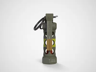 Stun Grenade green Low-poly 3D model
