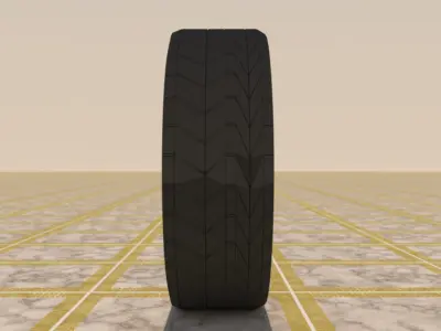 TYRE WITH ALLOY RIMS Low-poly 3D model