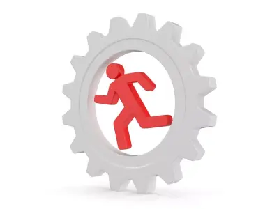 Gear and Man Low-poly 3D model