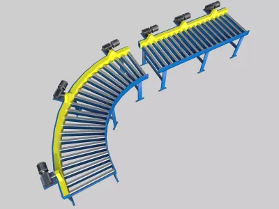 Live Roller Conveyor Low-poly 3D model