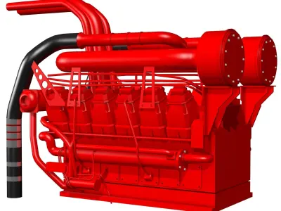 Red Engine Model 3D model