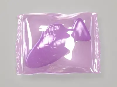 Wrapped Purple Fish 3D 3D model