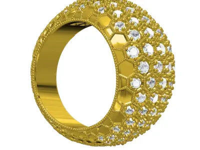 Antique Vintage Style Dome Ring 3D print model