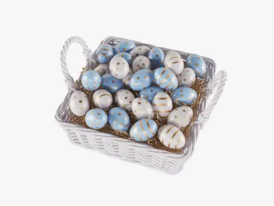  White Easter Eggs Baskets 