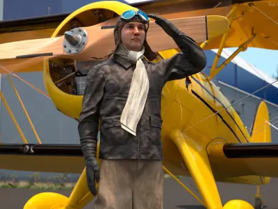 The Vintage Pilot Salutes 3D model