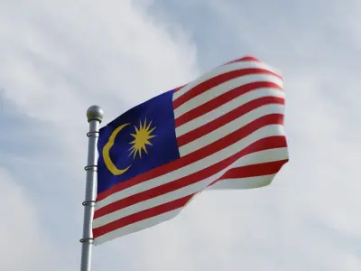 Animated Malaysia Flags 3D model