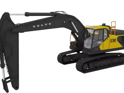 Volvo EC300F Excavator Low-poly 3D model