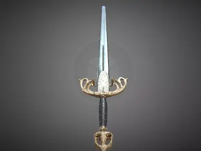Tizona - legendary sword of El cid Low-poly 3D model
