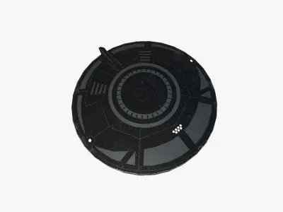 Alien Spaceship UFO A10 Full Black - Sci Fi Spacecraft Design Low-poly 3D model