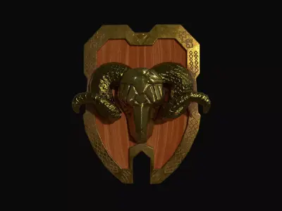stylized shield  Low-poly 3D model