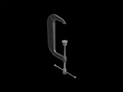 C-Clamp Metallic Clamp  Low-poly 3D model