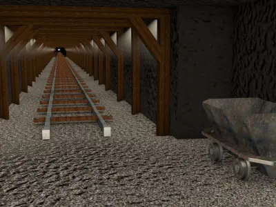 Coal Mine Low-poly 3D model