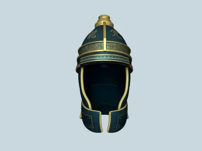 Chinese Royal Helmet - Dynasty - Medieval Character Low-poly 3D model