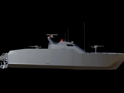 Military Patrol Boat Low-poly 3D model