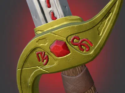 Magic Dagger with Runes LOW-Poly  PBR GameReady Low-poly 3D model