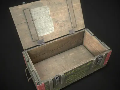 Wooden Crate Low-poly 3D model purchase