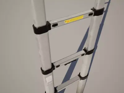 Industrial Extension Ladder Low-poly 3D model