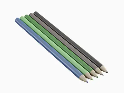 Color Pencils 10 pcs Low-poly 3D model