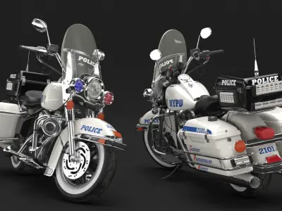 NYPD Motorcycle is Parked  purchase 3D model