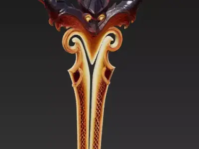 Dark Fantasy Sword 3D Model Stylized Blade 3D model