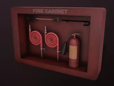 FIRE CABINET ASSET Low-poly 3D model