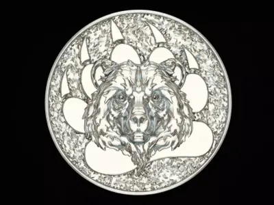 Angry Bear Paw Pendant  Wildlife Animal Jewelry bear head  3D print model