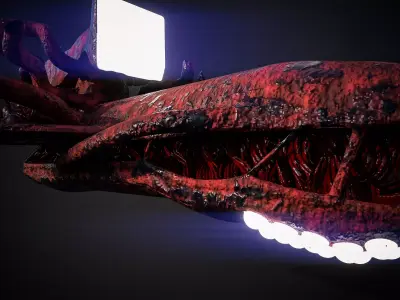 Bio Mechanical Alien Spaceship PBR 3D Model 3D model