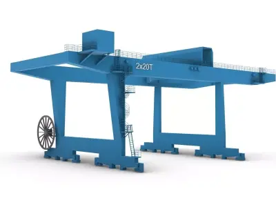 Rail-Mounted Gantry Portal Container Crane 3D model