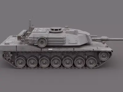 Metallic M1 Abrams Tank 3D model