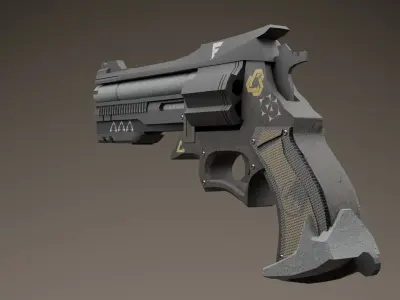 Revolver gun wolfsbane Free low-poly 3D model