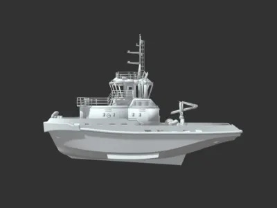 Tug Boat - Harbour Boat RC Conversion Kit 3D print model