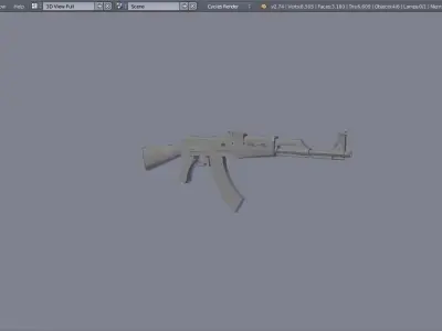 AK-47 LowPoly ak - rifle Low-poly 3D model