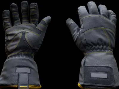 Winter Gloves 003 Low-poly 3D model