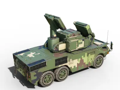 4 coatings of PLA HQ17A HQ-17A SURFACE-TO-AIR MISSILE SYSTEM Low-poly 3D model
