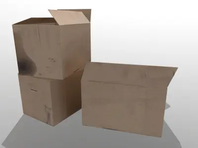 Cardboard boxes Free low-poly 3D model purchase